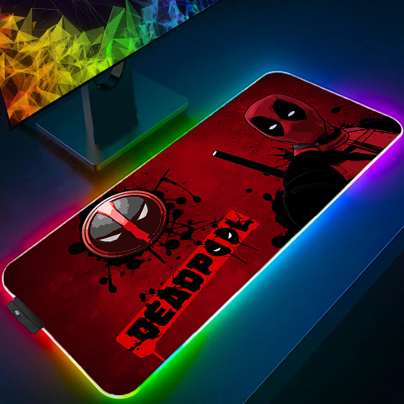 Gaming Console Desk - LED Mouse Pad Gaming Backlight Lock