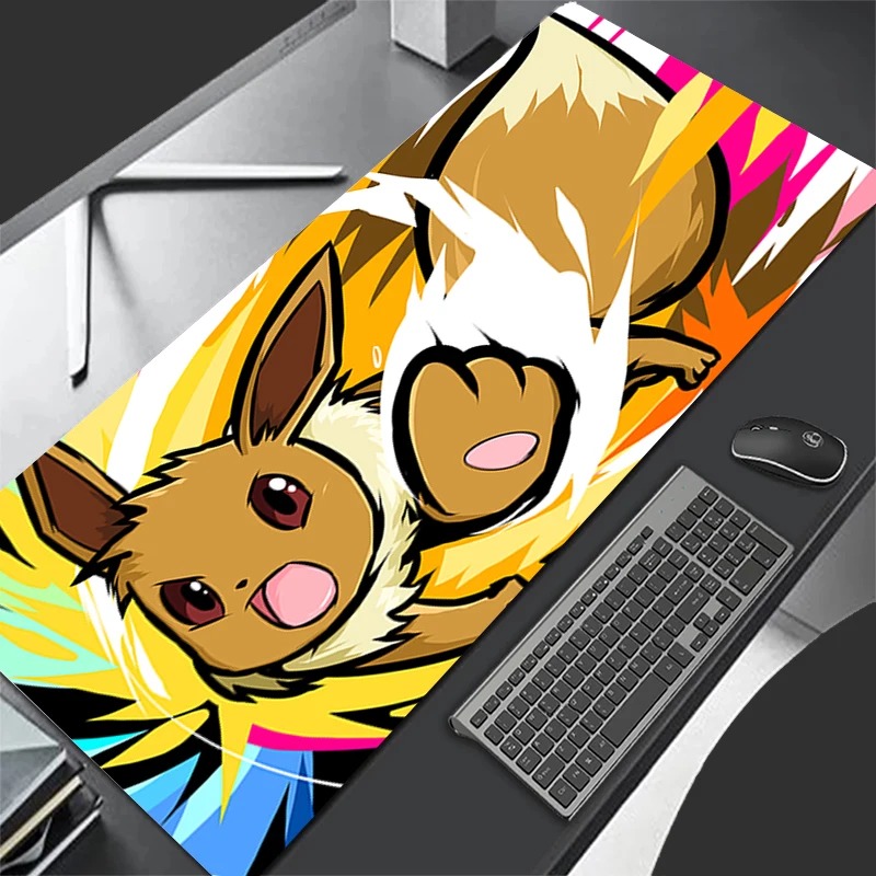Gaming Console Desk - P-Pokemon Eevee Anime Gaming Mouse Pad,