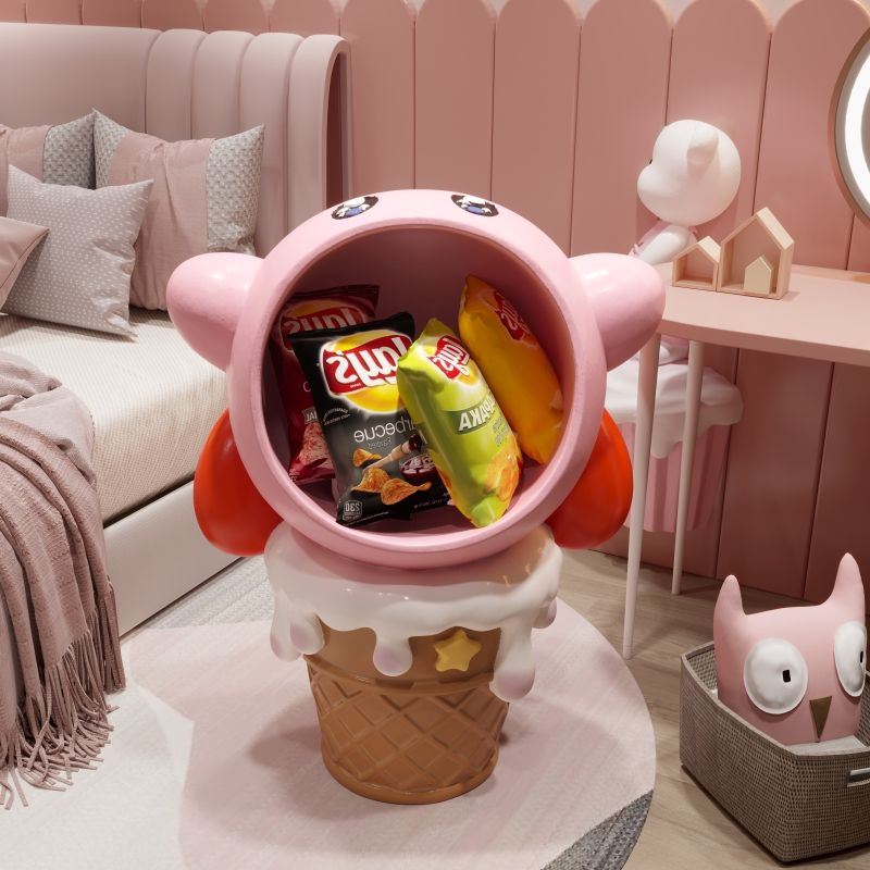 Gaming Console Cabinet - Kawaii Ice Cream Design Kirbyed Big
